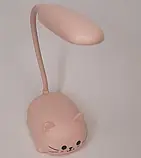 Настільна акумуляторна лампа у вигляді котика HI-23 рожева, фото 4