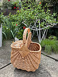 Кошик пікніковий з цільної лози, фото 3