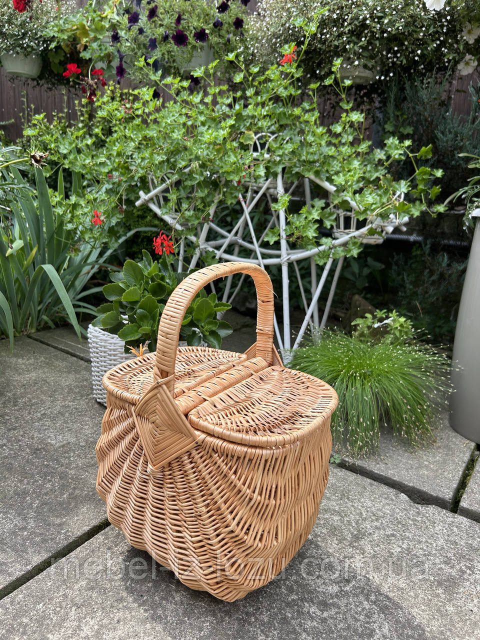 Кошик пікніковий з цільної лози, фото 1