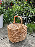 Кошик пікніковий з цільної лози, фото 4