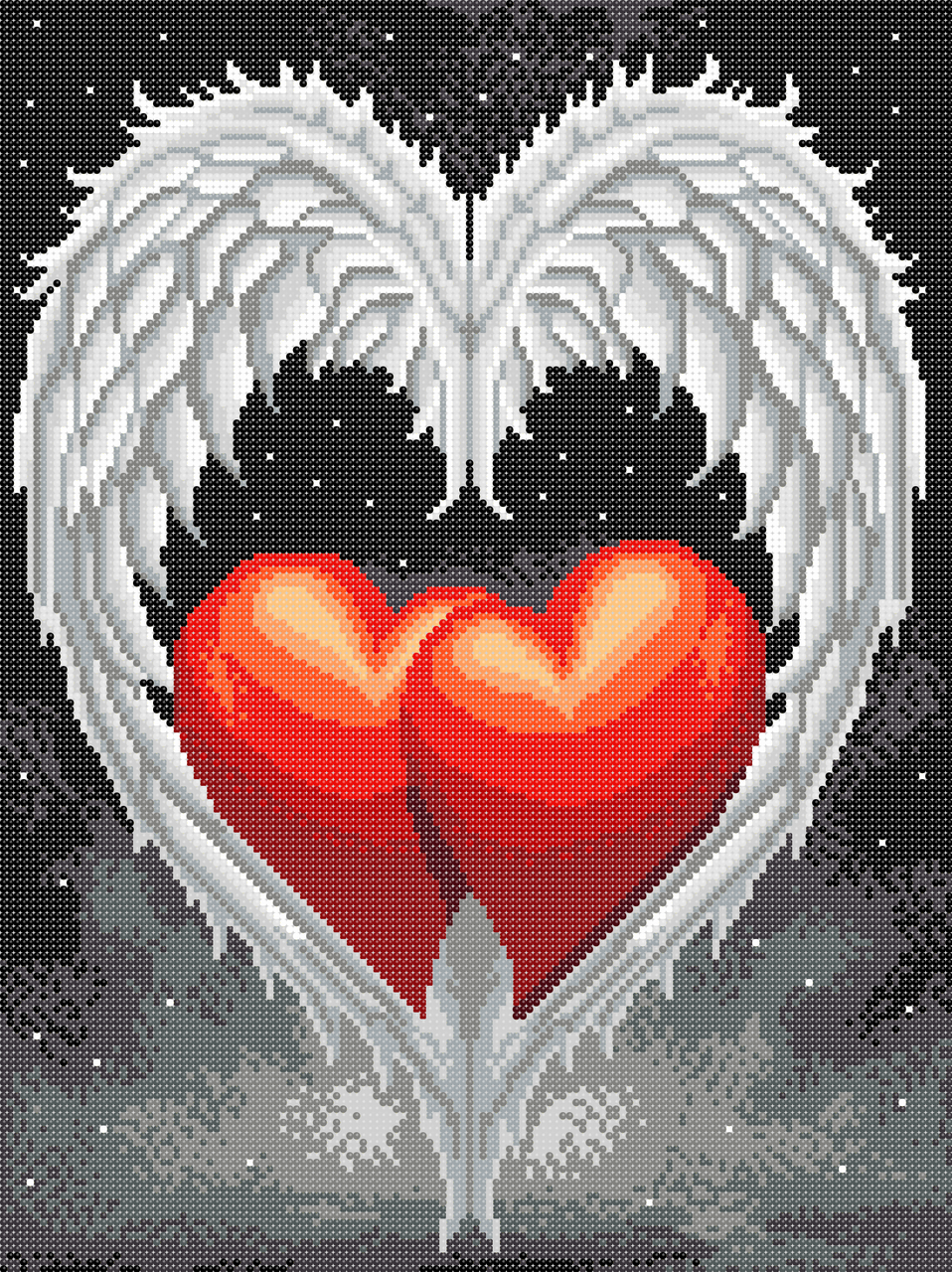 Схема для вишивки бісером ,, Крила Янгола Серце (повна) ,, Сб-3-165, фото 1