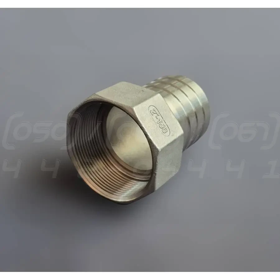 Штуцер шланговий нержавіючий DN50 (2") внутрішня різьба, н/ж сталь AISI304, ялинка 50.8 мм, Class 150, фото 1