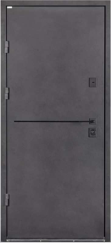 Двері вхідні з терморозривом Бастіон РУБІКОН Класік 1 RAL 9005 / ПВХ Біле дерево 860х2050 мм