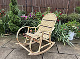 Крісло -качалка Колір Бежевий з коричневою вставкою, фото 4