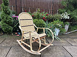 Крісло -качалка Колір Бежевий з коричневою вставкою, фото 7