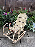 Крісло -качалка Колір Бежевий з коричневою вставкою, фото 9