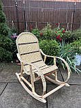 Крісло -качалка Колір Бежевий з коричневою вставкою, фото 10