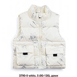Дитяча біла жилетка з накладними кишенями "Фабричний Китай" Розміри: 3,4,5,6,7 років (18112-1)