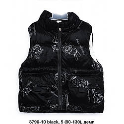 Дитяча чорна жилетка з накладними кишенями та малюнком "Фабричний Китай" Розміри: 3,4,5,6,7 років (18112-2)