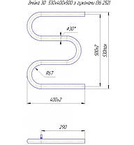 Рушникосушарка водяна MARIO Змійка ∅30 530х400/500, фото 4