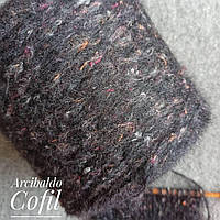 Твід з бебі-альпаки Arcibaldo Cofil. Антрацин/фуксія, 100 грамів
