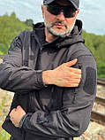 Тактична демісезонна куртка Soft shell \ чорна, фото 4