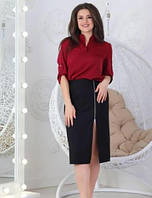 Юбка карандаш прямого кроя арт. M850 черный, Женская красивая юбка летняя в универсальном размере