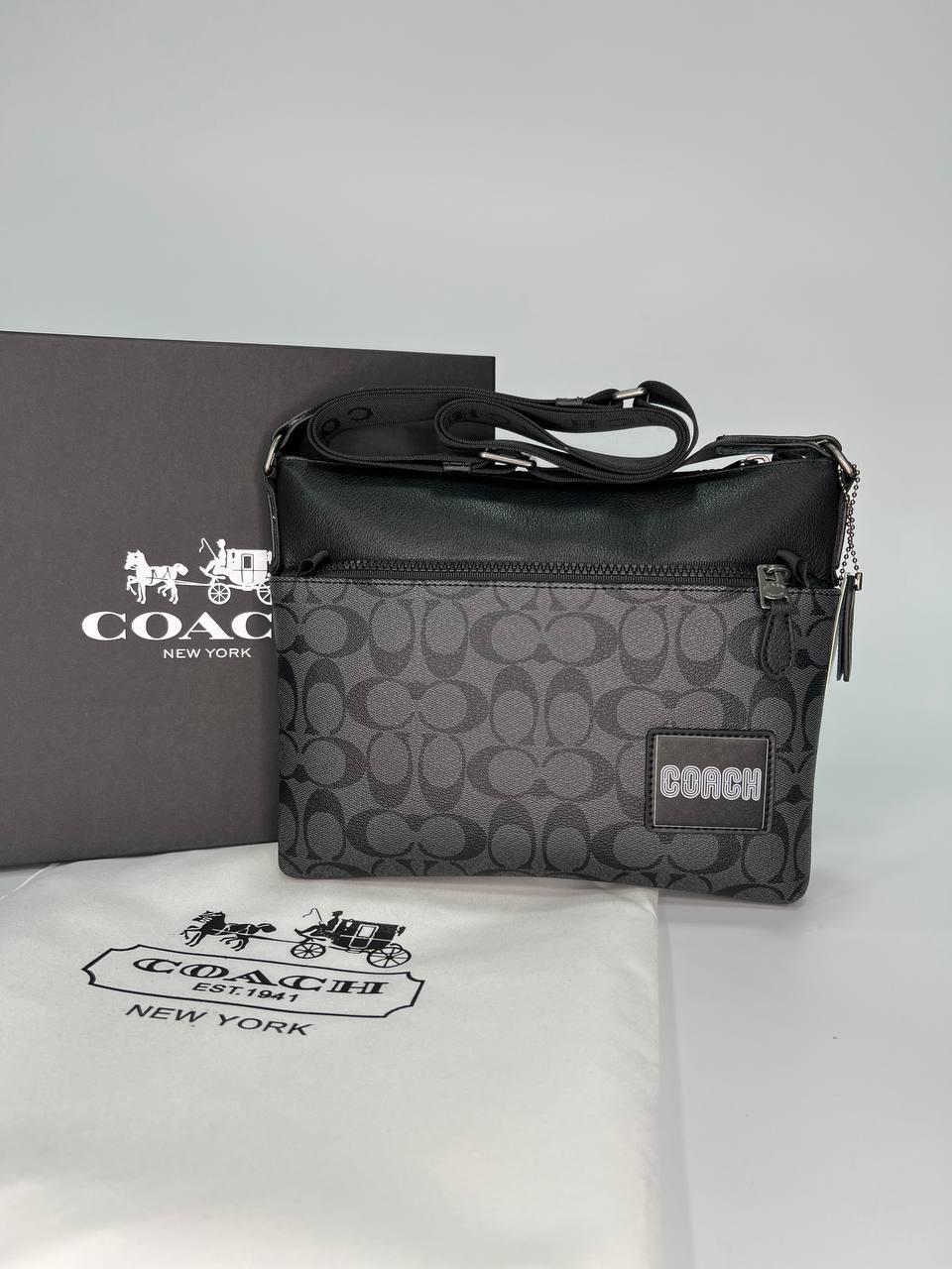 Чоловіча сіра Сумка Месенджер Coach, фото 1