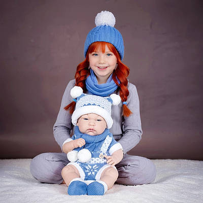 Реалістичне немовля лялька реборн подарунок для дівчинки дитячий ігровий набір пупс з одягом костюм шапка шарф