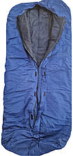 Спальний зимовий мішок Кіборг 100х210 см синій компресійний мішком, фото 4