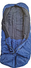 Спальний зимовий мішок Кіборг 100х210 см синій компресійний мішком, фото 3