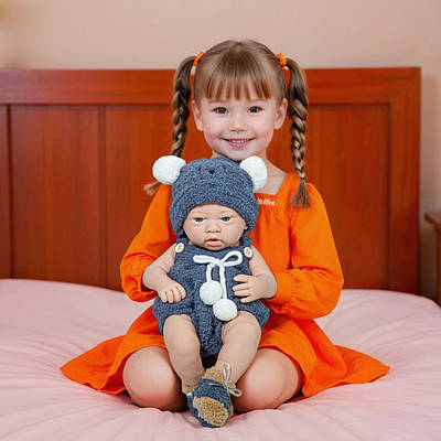 Іграшковий пупс хлопчик Реалістична лялька реборн з одягом ігровий набір подарунок дівчинці костюм шапка шкарпетки