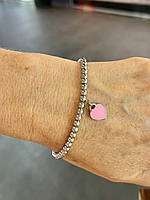 Браслет Тіффані сердечко рожеве