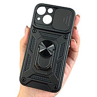 Чохол для Apple iPhone 13 Mini протиударний чохол зі шторкою для камери чорний