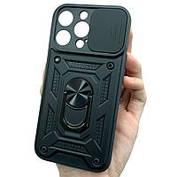 Чохол для Apple iPhone 13 Pro протиударний чохол зі шторкою для камери чорний