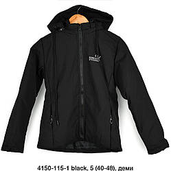 Чорна демісезонна куртка з капюшоном "Юніор" Розміри: 11,12,13,14,15 років (18119-3)