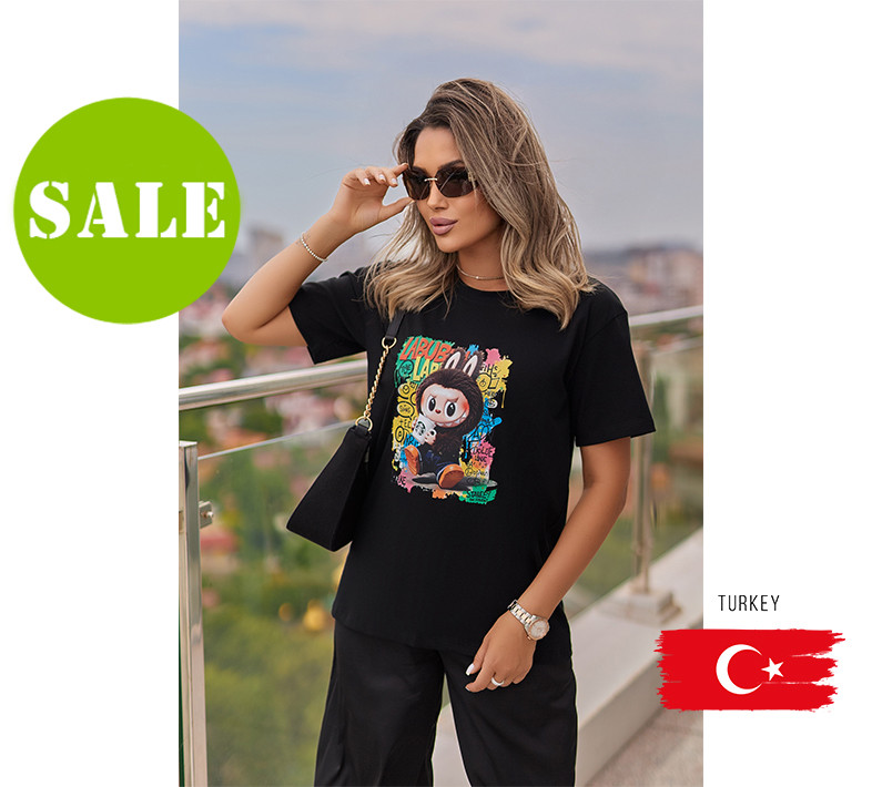 Базова жіноча футболка з малюнком "Labubu" | Норма і батал, фото 1