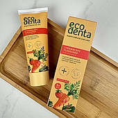 Дитяча зубна паста EcoDenta Green від 3 років (без фтору, суниця та екстракт моркви), 75 мл