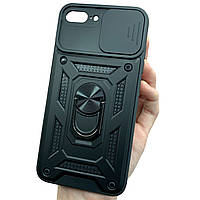 Чохол для Apple iPhone 8 Plus протиударний чохол зі шторкою для камери чорний