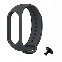 Ремінець Prime для Mi Band 3/4 силіконовий з металевою кнопкою, Dark Grey