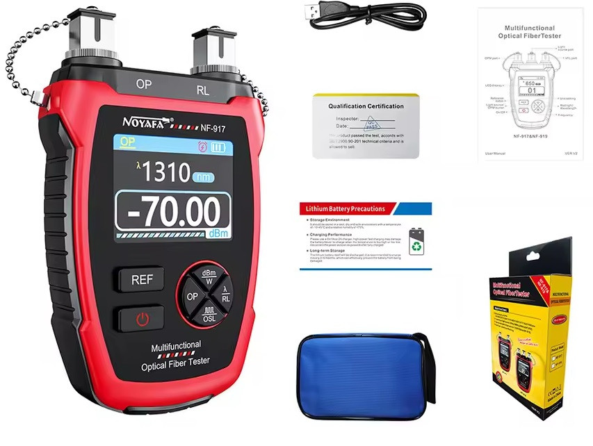 NF917 вимірювач оптичної потужності NOYAFA 2 в 1, VFL, OPM, FC/SC/ST, фото 1