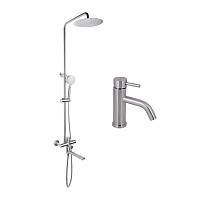 Комплект для душевої Душова система Aria 1033, Nickel (k35) на три споживача LDARI1033NKS46109 Lidz+Змішувач