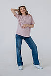 Прямі джинси straight fit для вагітних з високим трикотажним животиком світло-сині 38, фото 8