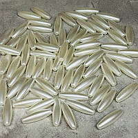 Акрилові намистини "Рис", розмір 20*6 мм, айворі, арт 018971, упаковка ≈25 грам (73-76 шт) , айворі