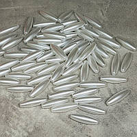 Акрилові намистини "Рис", розмір 20*6 мм, білий, арт 018972, упаковка ≈25 грам (73-76 шт), Білий