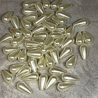 Акрилові намистини "Крапля",розмір 15*8 мм,  айворі, арт 018973, упаковка ≈25 грам (53-76 шт) , айворі