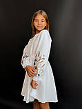 Молочне плаття-вишиванка для дівчинки з шикарним вишитим візерунком, фото 9