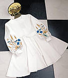 Молочне плаття-вишиванка для дівчинки з шикарним вишитим візерунком, фото 7