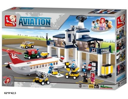 Конструктор SLUBAN Авіація,аеропорт, літак, фігурки, 810 дет,в кор-ці,62-42,5-9см /6/, фото 1