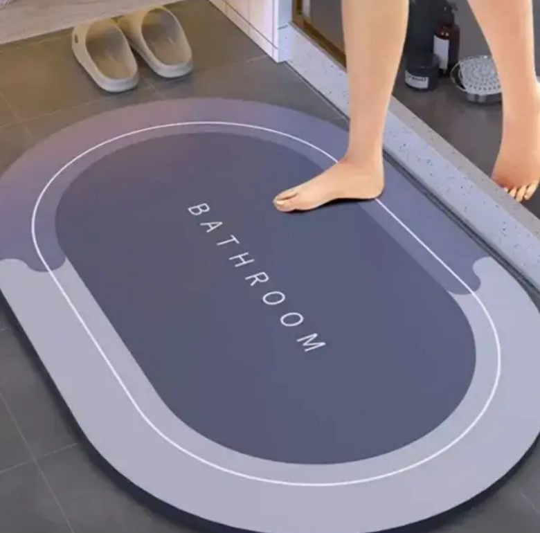 Підлоговий килимок для ванної суперпоглинаючий 60×40 см діатомітовий Синій, фото 1