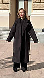 Жіноче утеплене кашемірове пальто на запах, фото 2