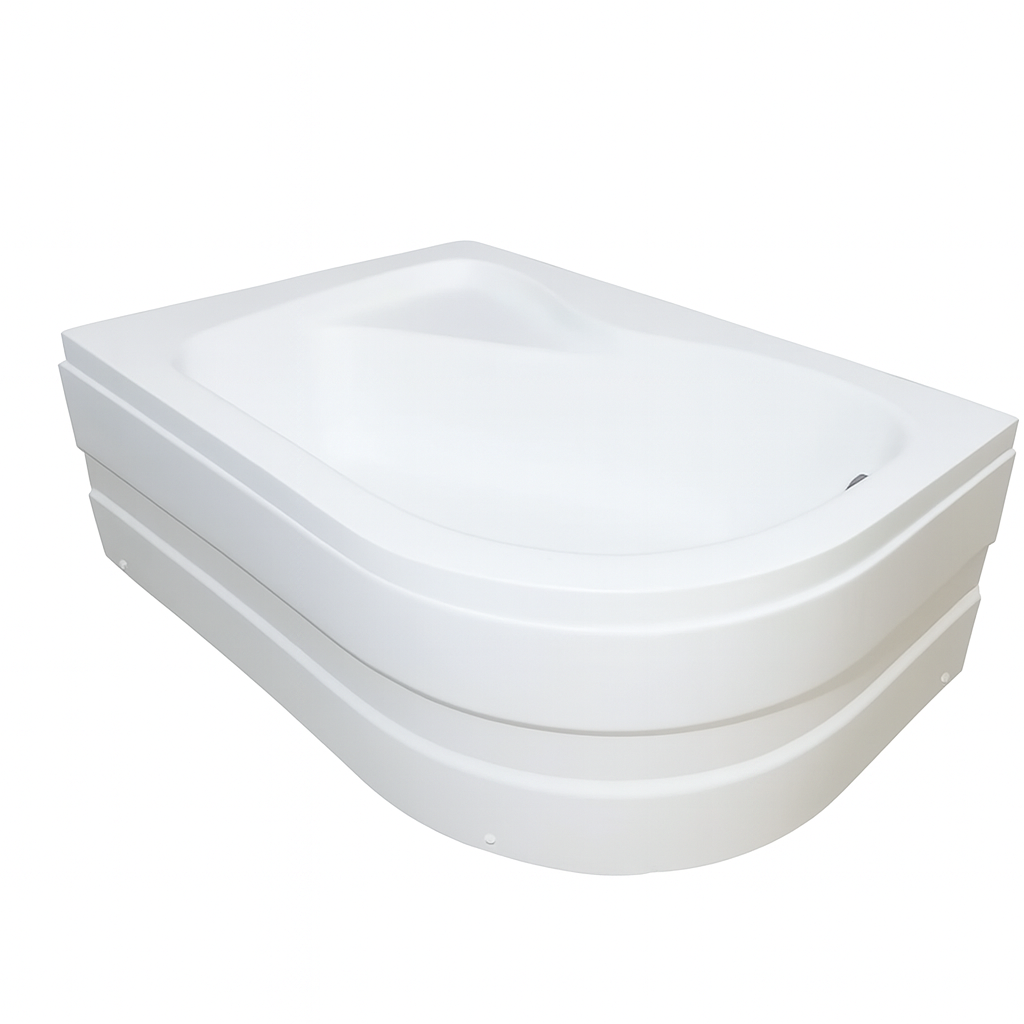 Душовий піддон KO&PO 117 L 120x80х40 см лівий асиметричний акриловий