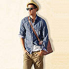 Недорога сумка чоловіча через плече Baldwin наплічна сумка коричнева S-122, фото 2