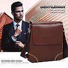 Недорога сумка чоловіча через плече Baldwin наплічна сумка коричнева S-122, фото 4