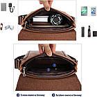 Недорога сумка чоловіча через плече Baldwin наплічна сумка коричнева S-122, фото 3