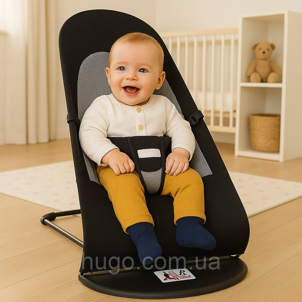 Дитячий шезлонг качалка до 13кг, 78×42×39см / Дитяче крісло качалка / Шезлонг для немовлят, фото 1