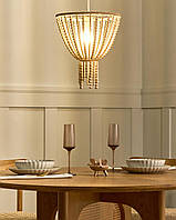 Люстра PUSWELI із дерева, світло-коричнева