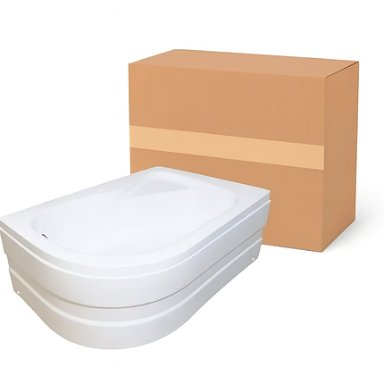 Душовий піддон KO&PO 117 R 120x80х40 см правий асиметричний акриловий, фото 2