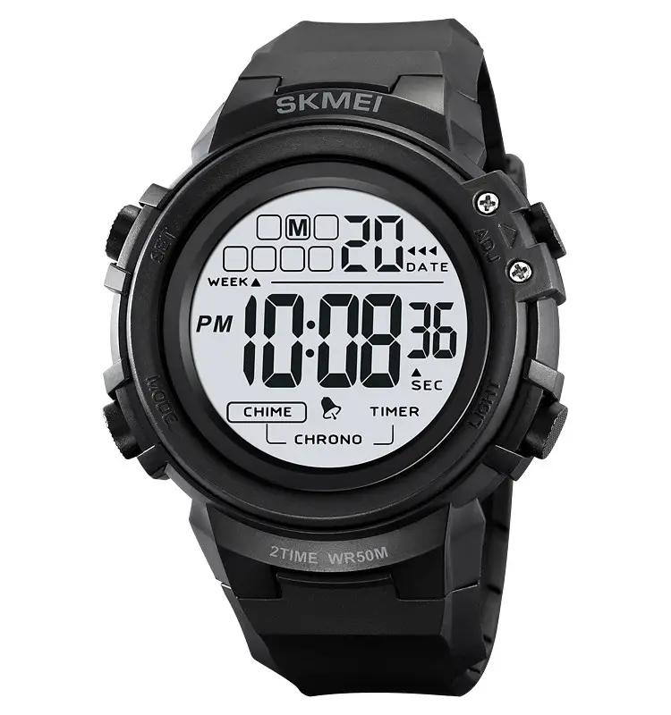 Годинник чоловічий наручний спортивний Skmei 2260 (Чорний з білим), фото 1