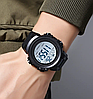 Годинник чоловічий наручний спортивний Skmei 2260 (Чорний з білим), фото 7